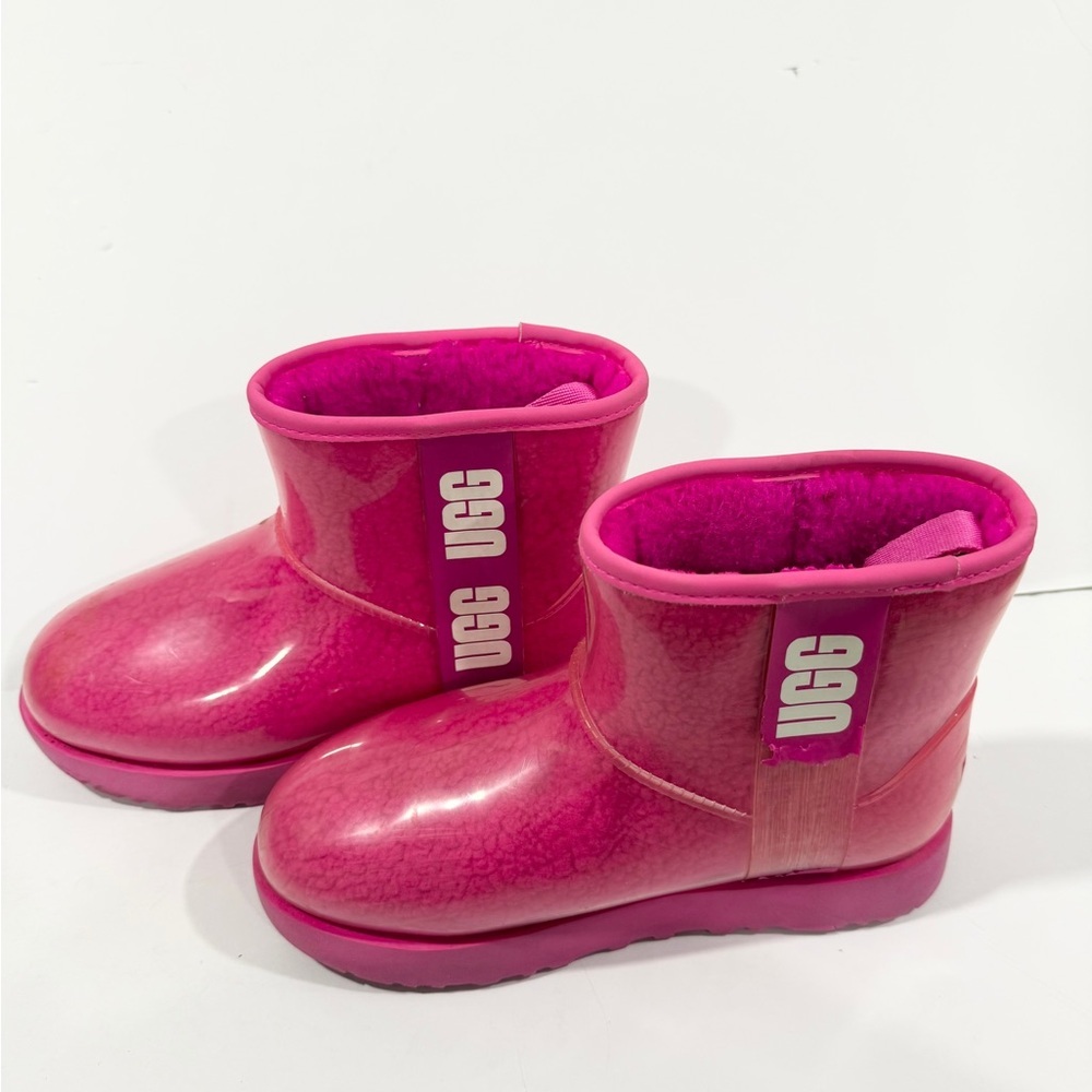 UGG Pink Clear Mini Boots Women’s 7 Waterproof Shearling Cozy Winter - Picture 3 of 14